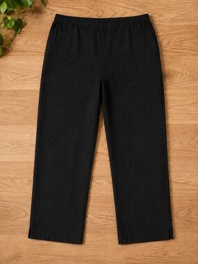 FLAX 100% Linen Pull-On Pants | Black | NWOT | Size Small